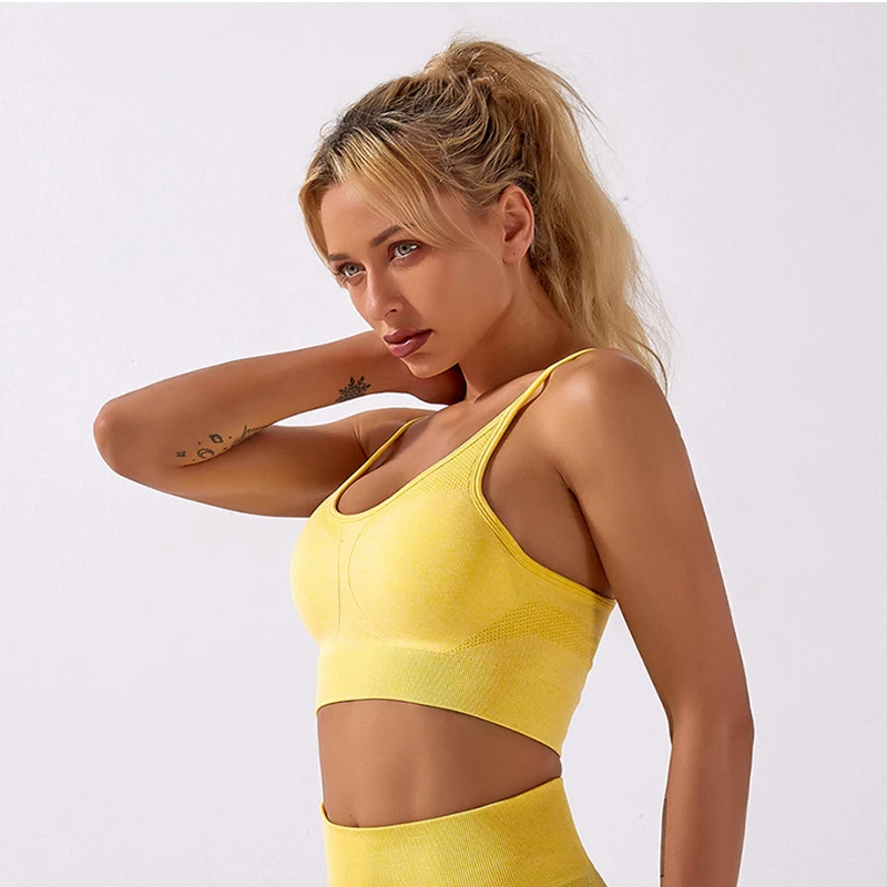 

Women Back Cross Sport Bra Seamless Breathable Sports Yoga Bras Gym Tank Tops Running Fitness Active Wear