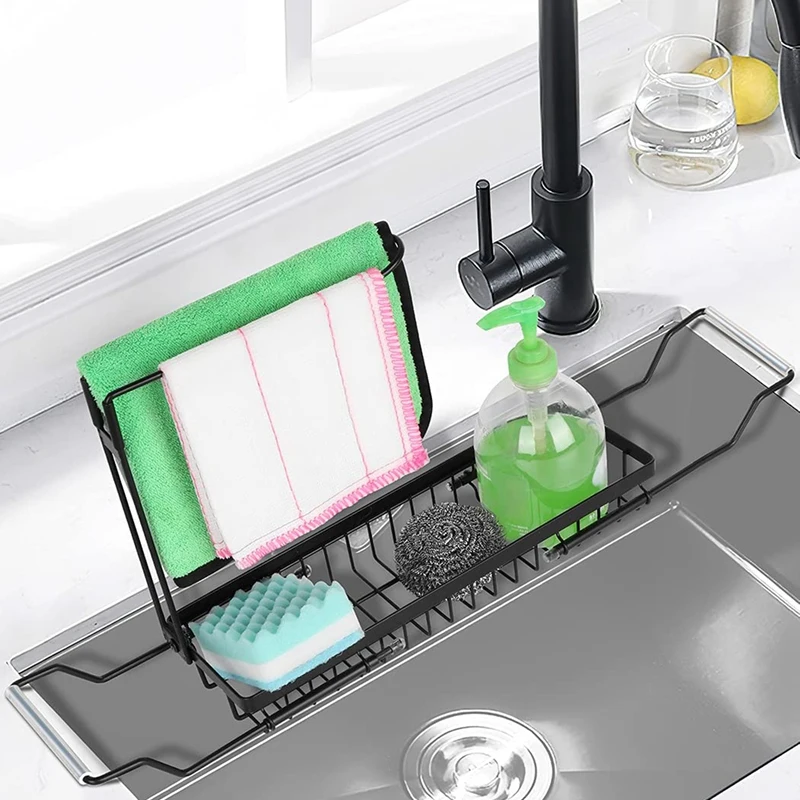 

Sponge Holder for Kitchen Sink Organizer, SUS304 Stainless Sink Sponge Holder Rust Proof Water Proof