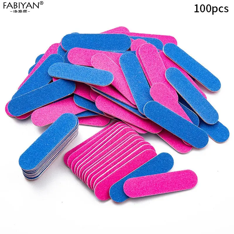 100Pcs PB 5cm 100 шт./лот, Мини Пилочки Для дизайна ногтей, наждачная бумага, УФ Гель-лак, инструмент для маникюра, педикюра, шлифовальный буферный блок, наконечники, 180/240, двухсторонний - Цвет: 100Pcs PB 5cm