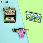 Инструмент для рисования в ретро старинном стиле эмалевые булавки для рисования искусство искусства классный значок для детей ювелирные изделия брошь на лацкан рубашки подарок