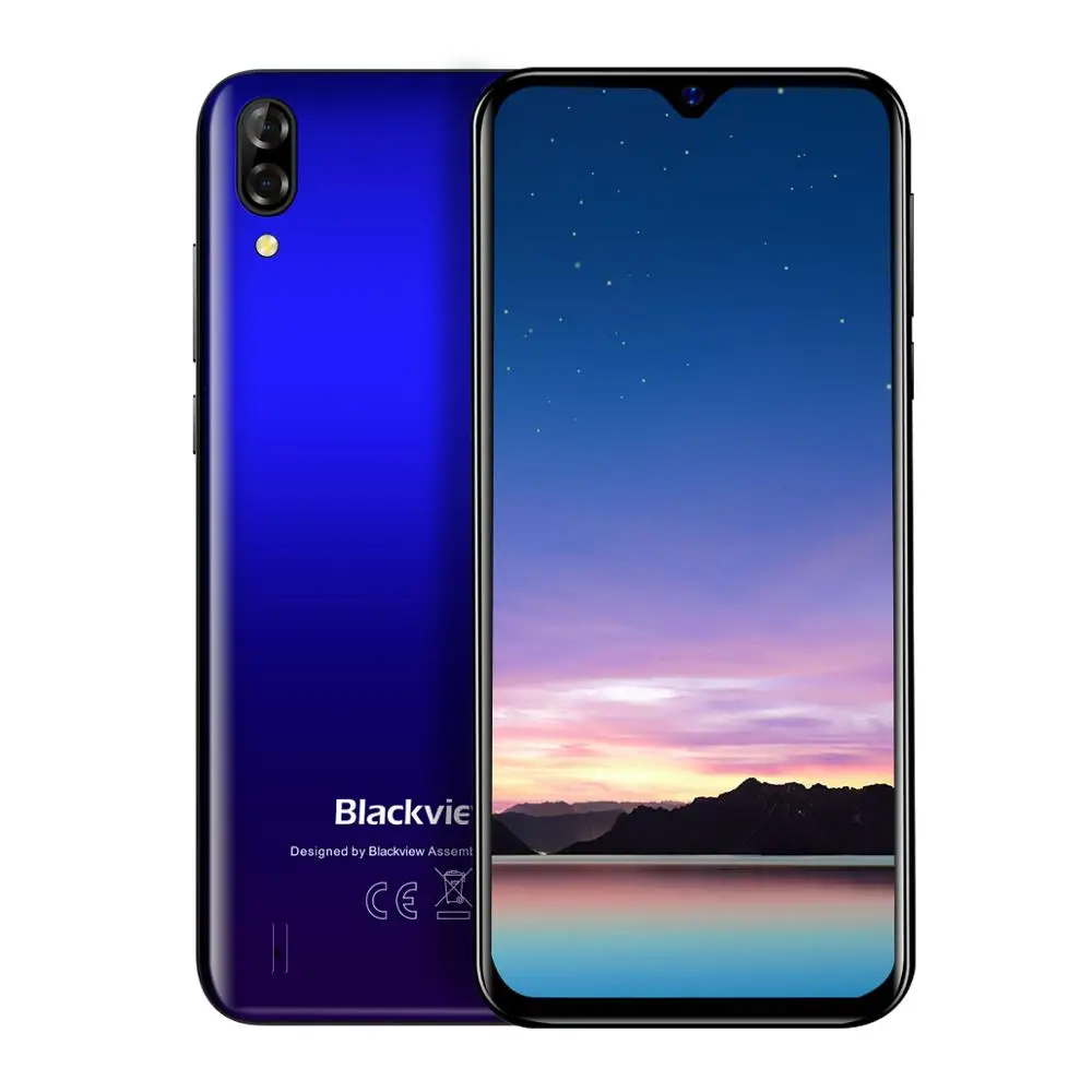 Blackview A60 6," смартфон 19,2: 9 полный экран капли 4080 мАч Android 8,1 мобильный телефон 1 Гб+ 16 Гб 13,0 МП мобильный телефон - Цвет: Gradient blue