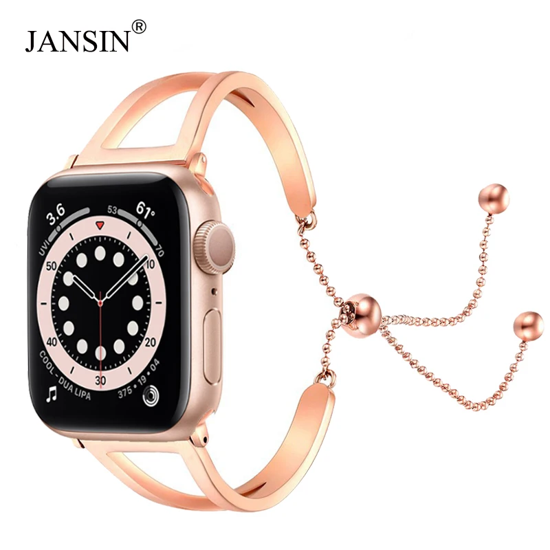 Женский ремешок для Apple watch 38 мм/42 мм iWatch band 40/44 из нержавеющей стали series 6 SE 5 4 3