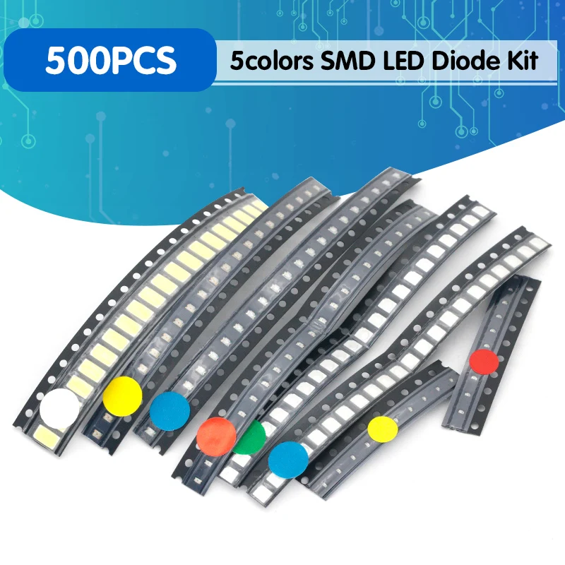 500 шт. = 5 цветов x 100 5050 5730 1210 1206 0805 SMD светодиодный комплект диодов
