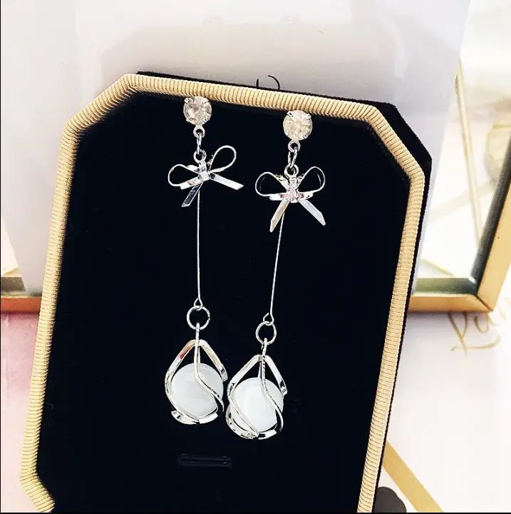 

Exquisite Opal Butterfly Earrings For Women Girls Luxury Korean Fashion Dangle Earrings Party Wedding Daily Jewelry