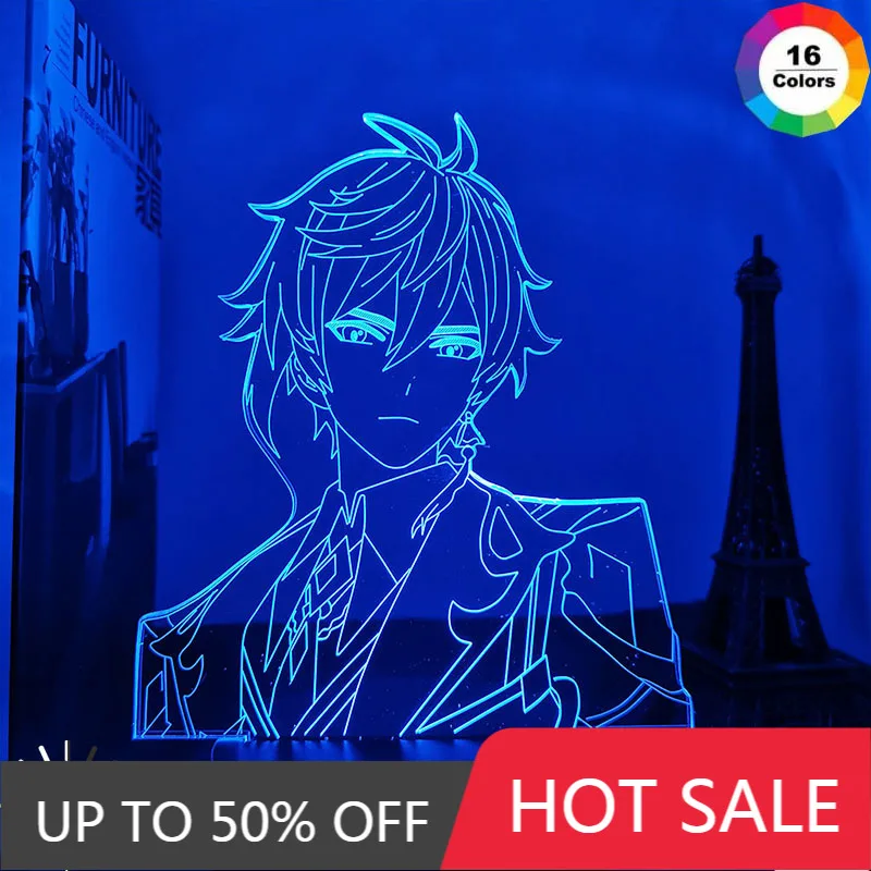 

Acrylic Led Lamp Genshin Impact Zhongli Led Night Light Game