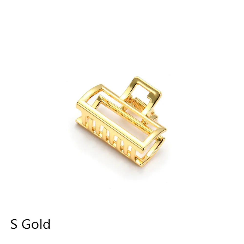 S(Gold) 1 шт. Модные женские Геометрические заколки для волос для девочек, заколки для волос, однотонные заколки для волос, заколки для волос, аксессуары для волос, Большой/Мини Размер - Color: S(Gold)