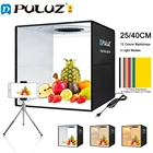 Портативный фотобокс PULUZ 40 см для фотостудии, кольцевой светодиодный Лайтбокс для фотографии, фотобокс для настольной съемки с софтбоксом, 12 цветов фона