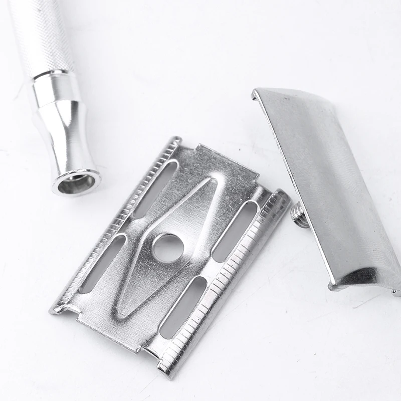 

Men's Shaver Manual Short Handle Men's Barber Shaving Safety Blade Razor Case Classic Stainless Shaver