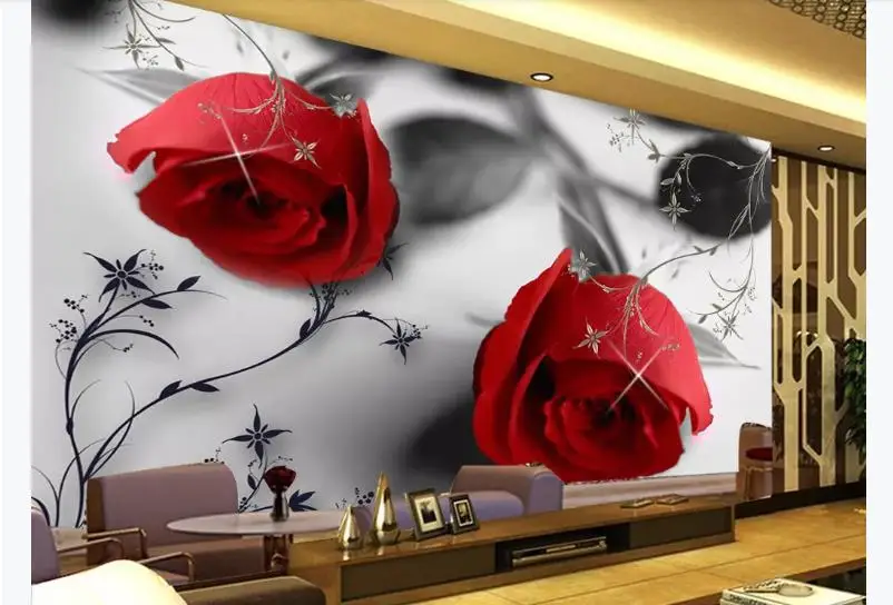 Современные черно-белые обои с изображением роз фотообои рисунком настенное