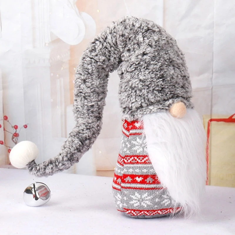 

R7RC Knitted Long Hat Christmas Dwarf Gnome Doll Ornaments Cute Cartoon Dwarf Elf Home Decor Christmas Celebration Desktop Party