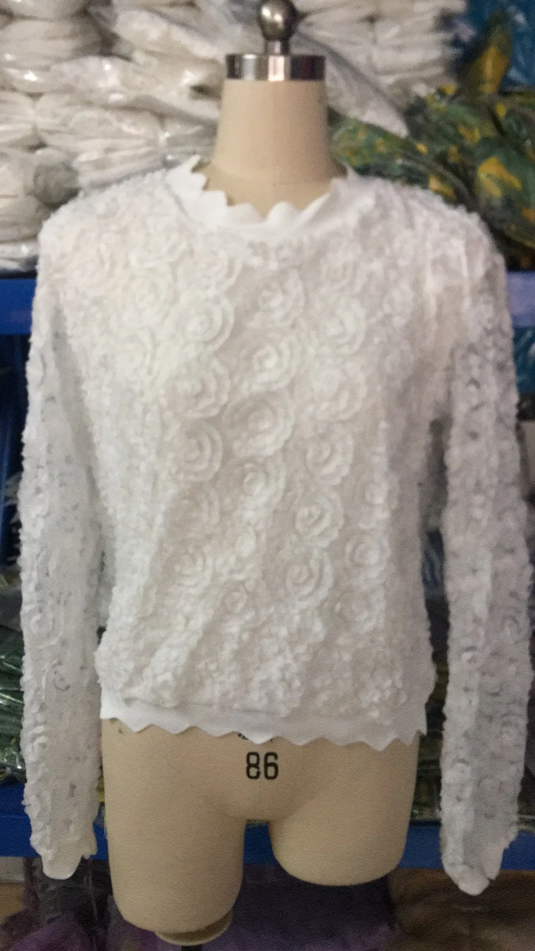 

Women's Casual Versatile Crew Neck Gauze Long-sleeved Blouses Tops Shirts