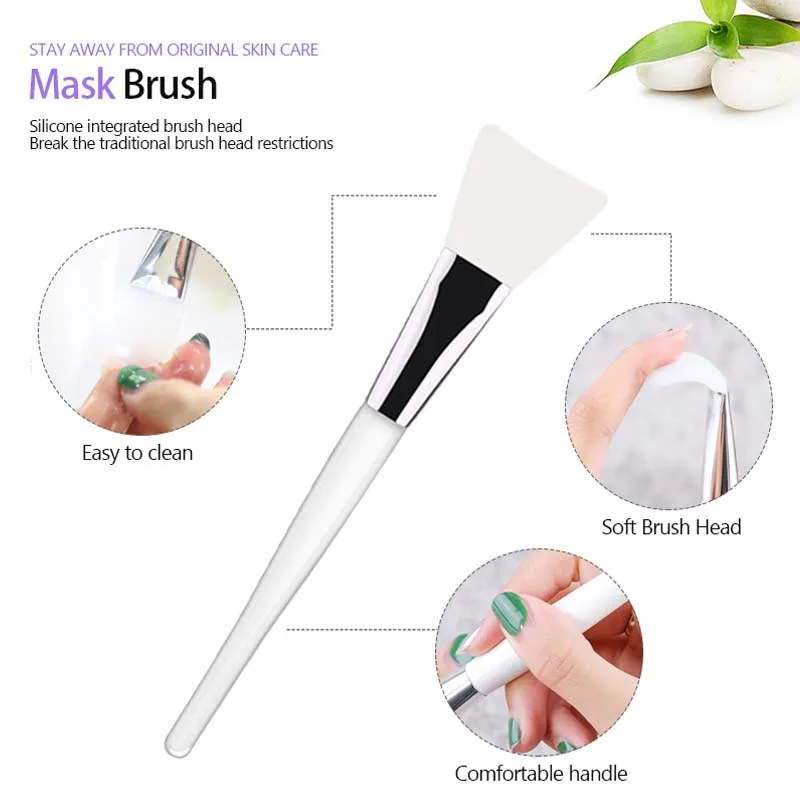 Zoreya прочная маска кисти с длинной ручкой Мягкая силиконовая профессиональная