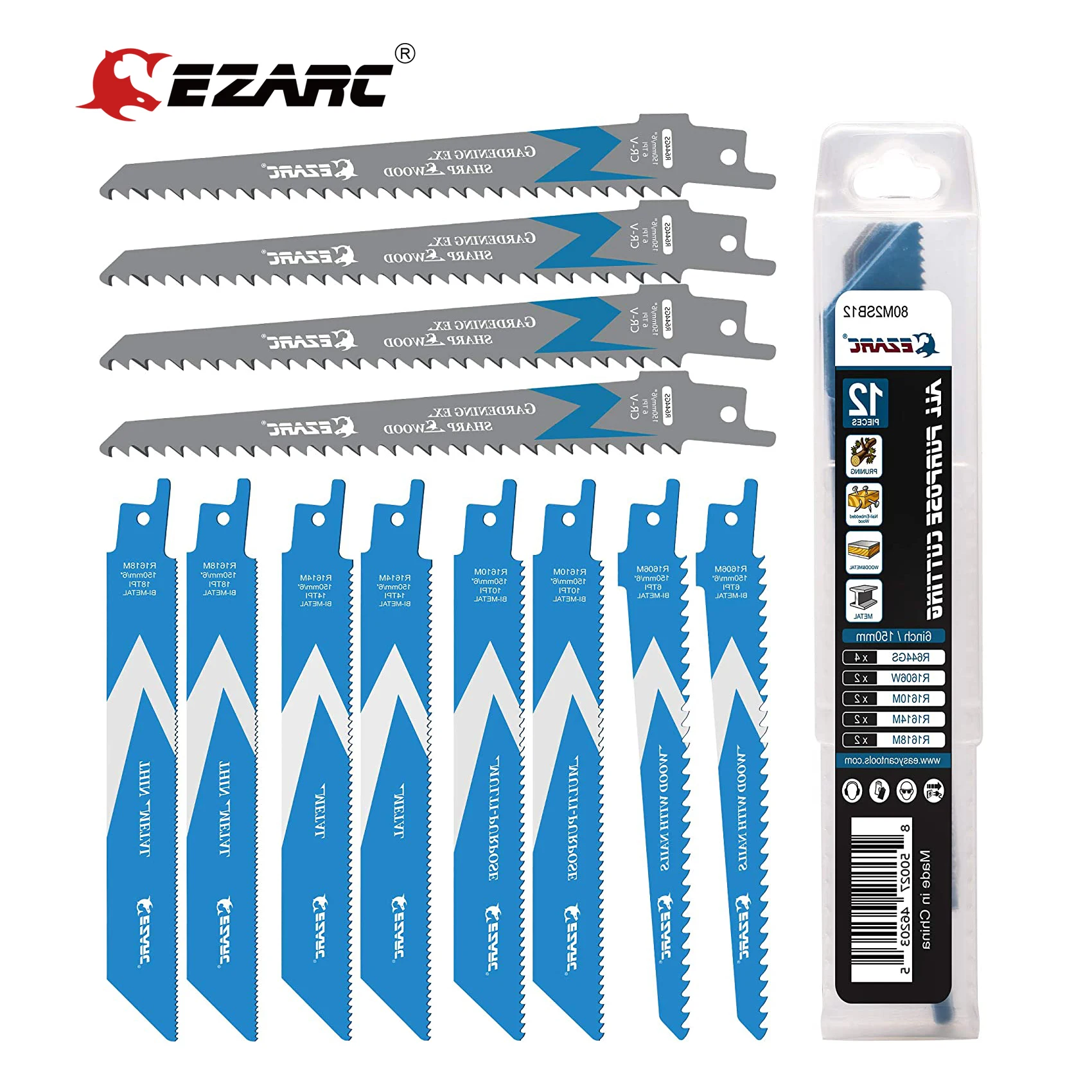 Набор лезвий сабельной пилы EZARC 6 дюймов 150 мм набор биметаллической шлифовальной