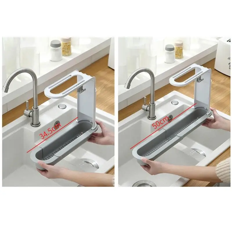 

Kitchen Sink Drain Rack Shelf Telescopic Basket dishrag dishcloth napery Sponge Spoon Chopsticks Holder Storage