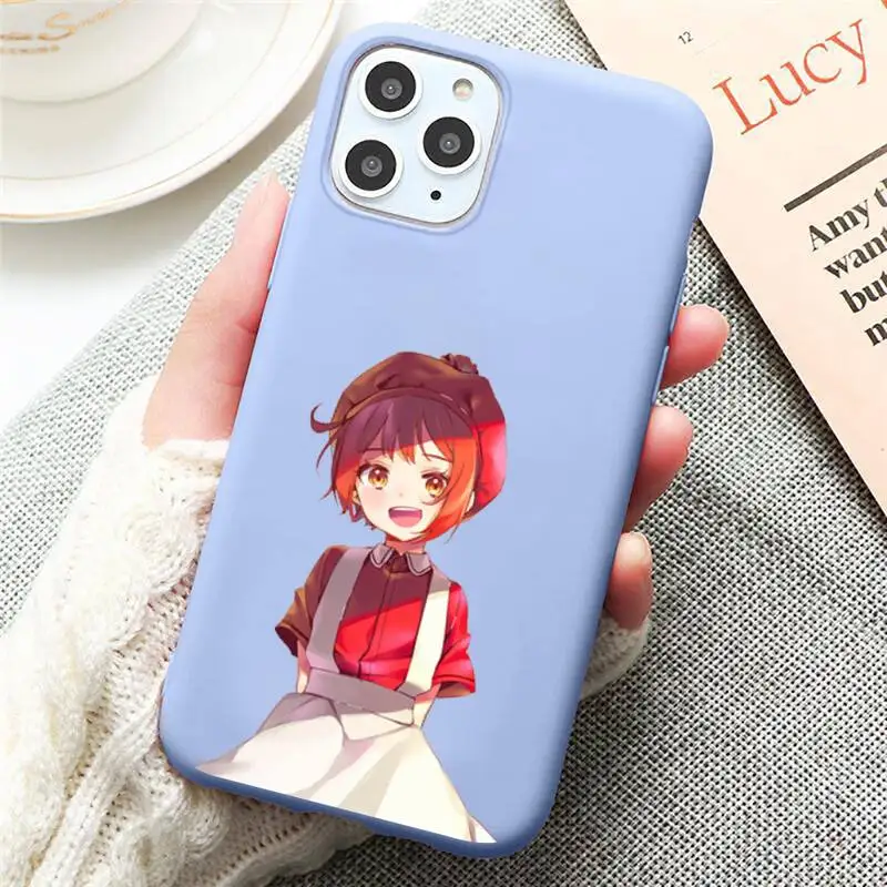 

Japan anime Working cell Phone Case Candy Color for iPhone 6 7 8 11 12 s mini pro X XS XR MAX Plus
