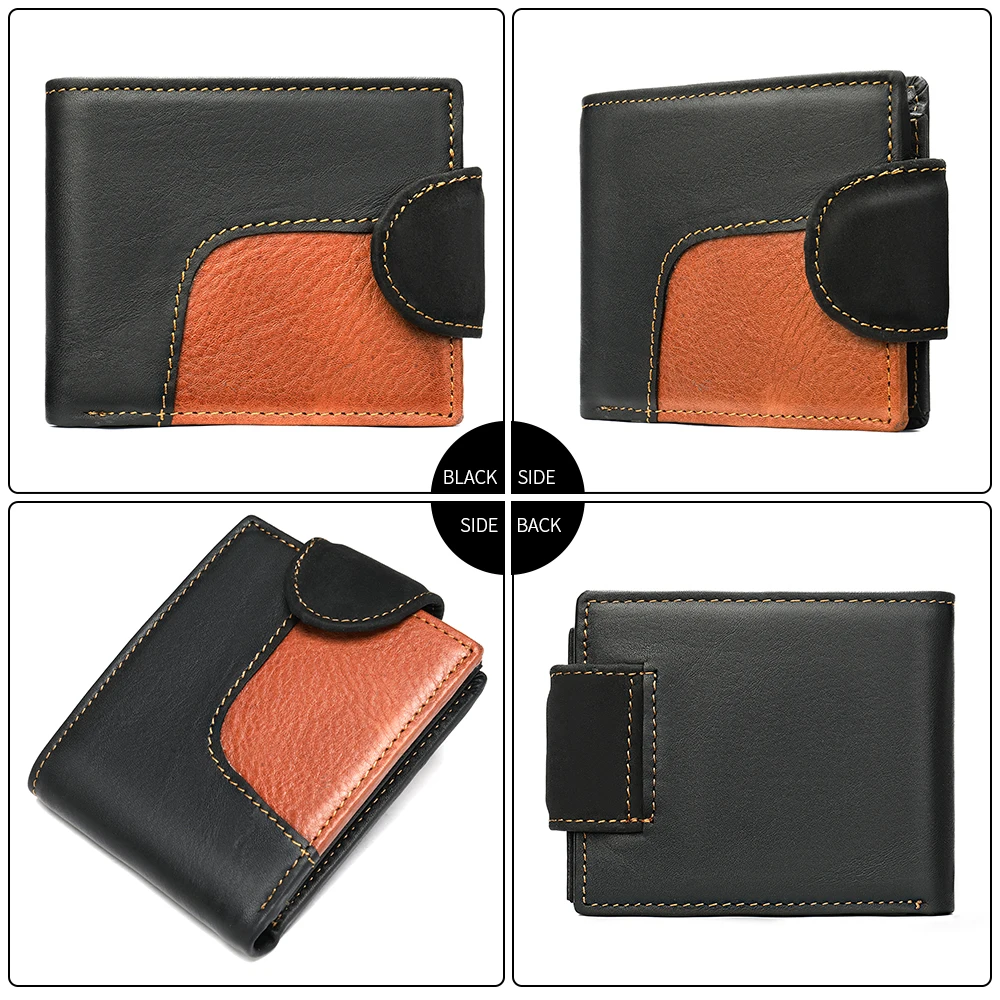 

men's wallet genuine leather men's purse for men credit card holder male purse slim vingate wallet short money bags 7037