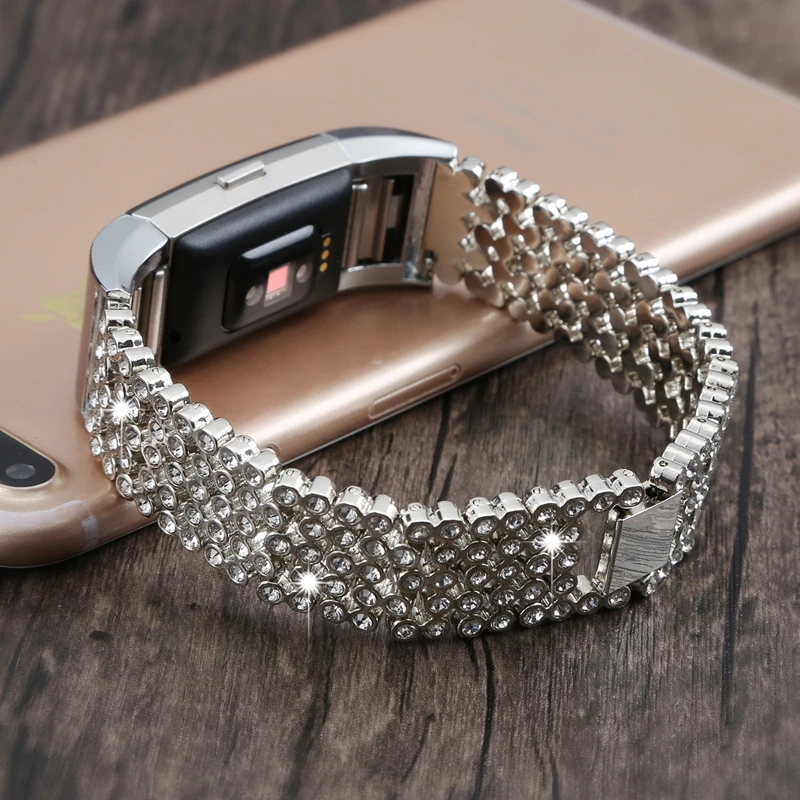 OULUCCI металлический бриллиант для Fitbit Charge 3 ремешок Женский сменный Браслет