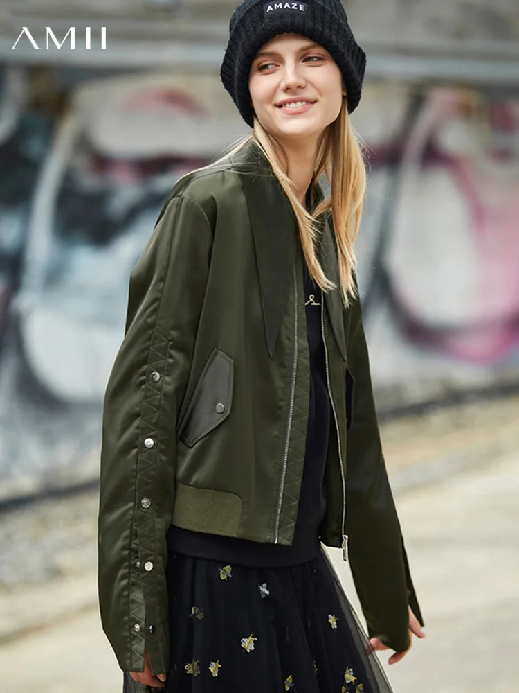 AMII Spring Summer Short Style Women Coat Casaul Long Sleeves Vintage Old Lady Tops 11870160 | Женская одежда