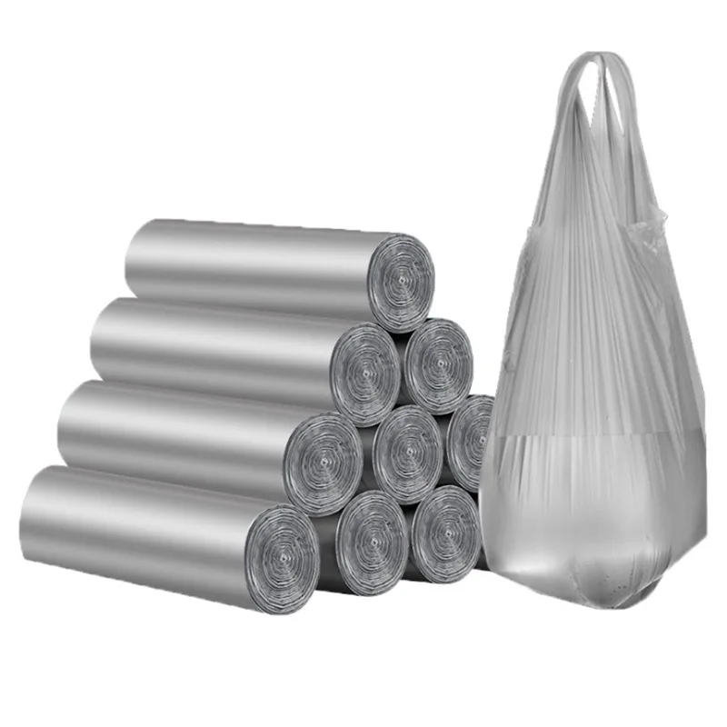 

Source garbage bags household portable thickened affordable kitchen black vest type large garbage bucket plastic bags