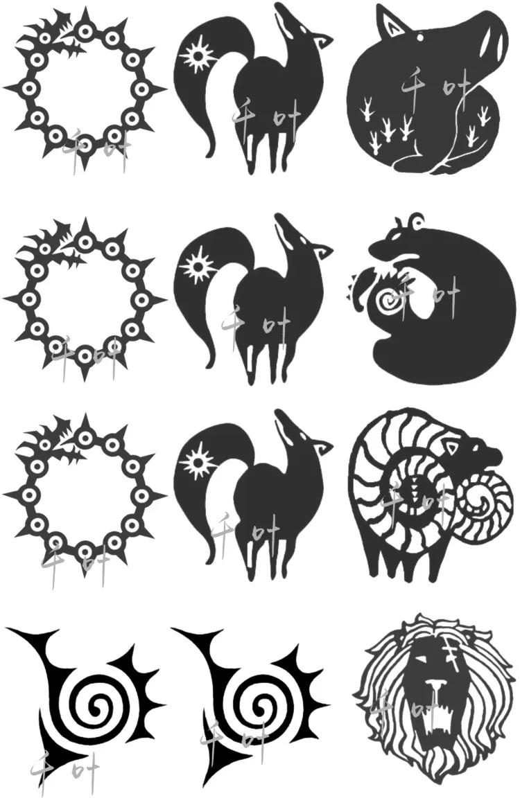 11 Аниме The Seven Deadly Sins Dragon's Sin of Wrath Поддельные Временные татуировки водонепроницаемый стикер Косплей Опора аксессуар крутой - Цвет: 11