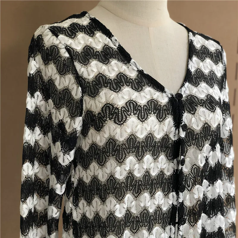 Пикантное женское длинное пляжное платье белая пляжная туника черное Полосатое