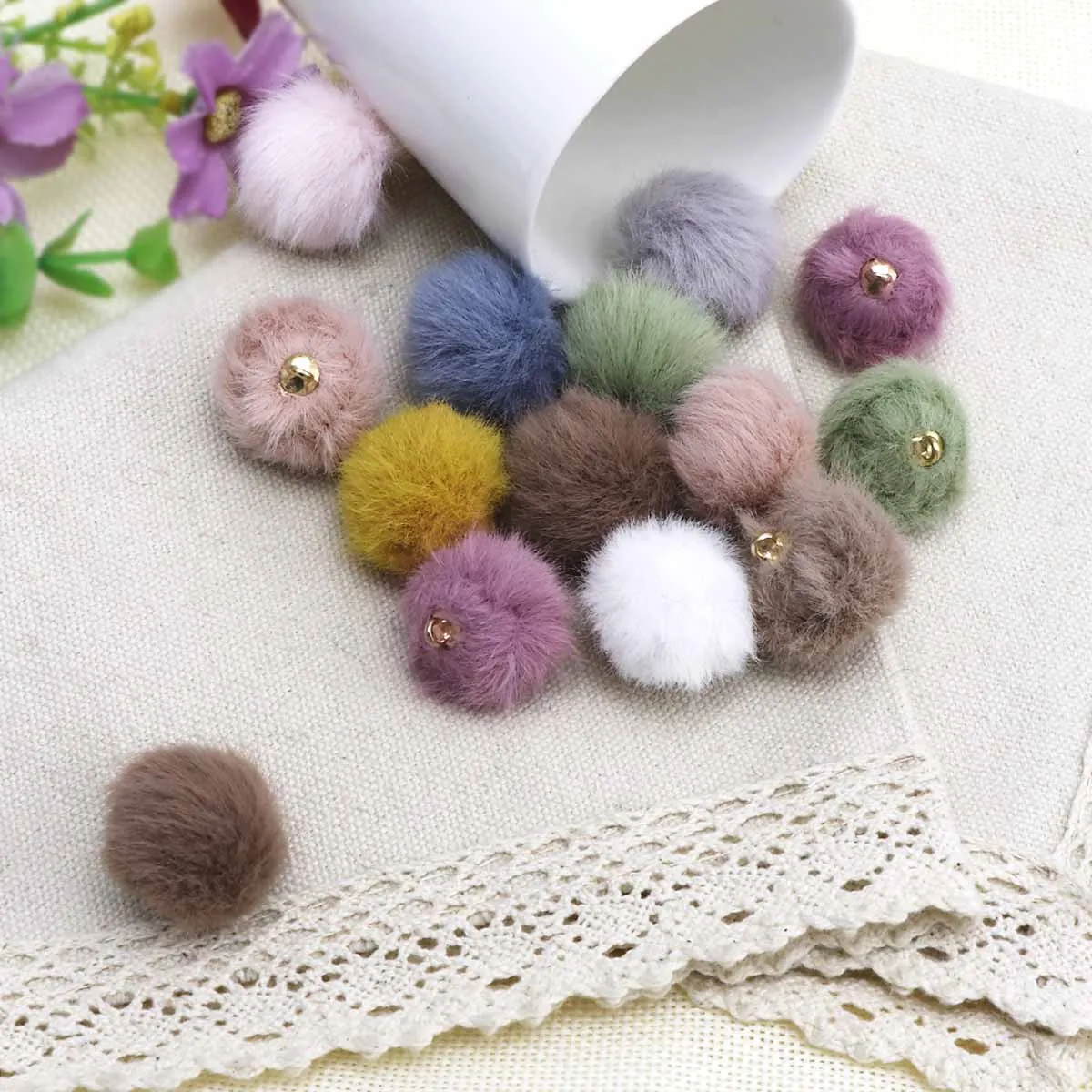 20 шт 20 мм имитация Hairball помпон милый меховой шарик ручной работы DIY материал ручной работы волосы серьги шар ювелирные изделия кулон