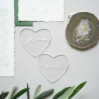 heart shaped clear acrylic place cards blank laser cut for wedding invitations guest name table number signs party events