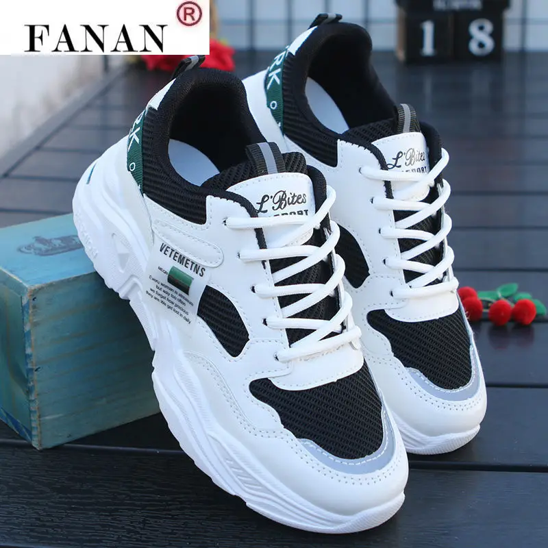 

Women's Shoes Spring New 2021 Fashion Walking Platform Shoes Women's Mesh Breathable Sneakers Comfortable Lace-up Casual Shoes