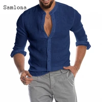 2022 single breasted mens elegant leisure blouse long sleeve casual shirt masculina linen shirt blusas homme ropa men clothing