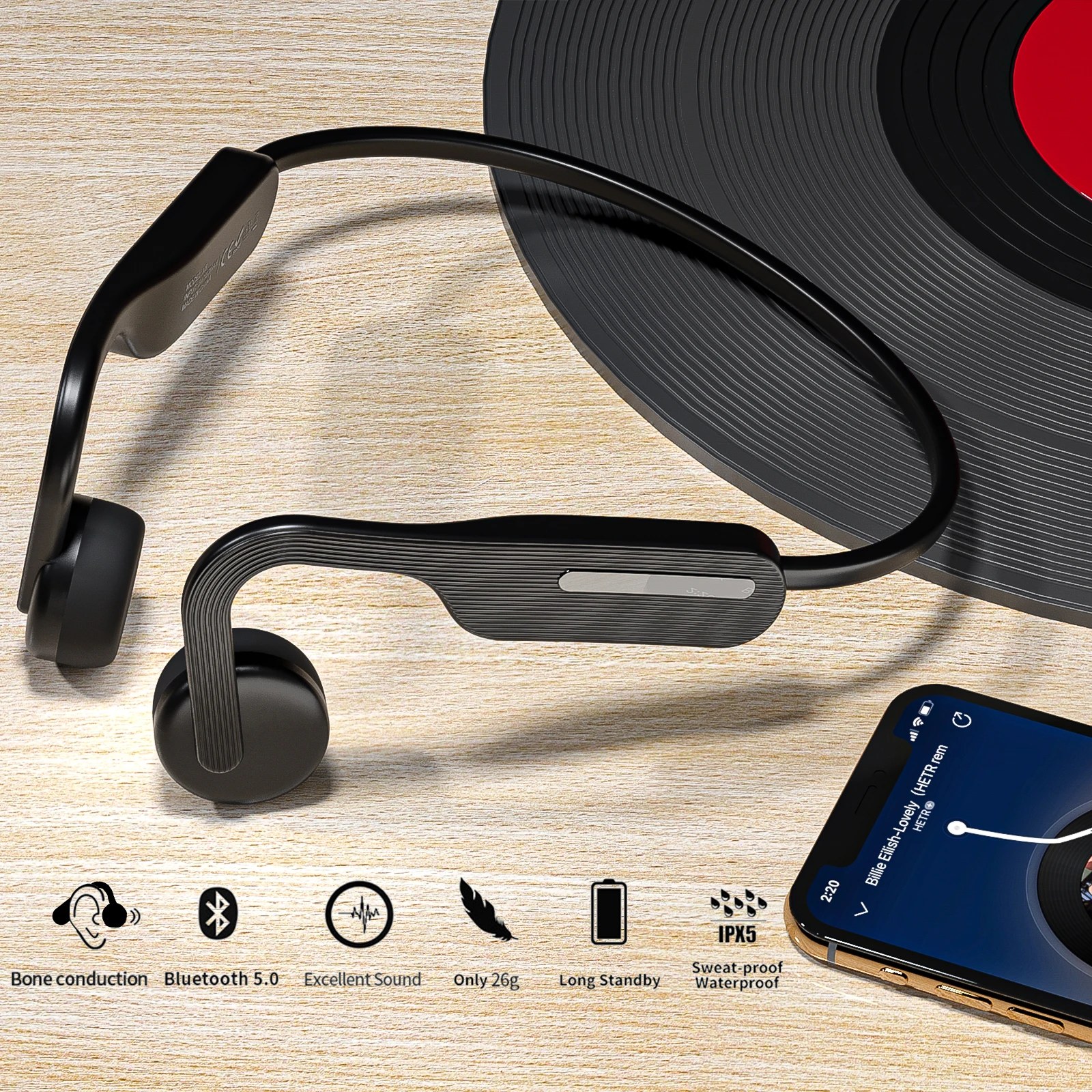 X14 наушники с костной проводимостью IP54 водонепроницаемые ушным крючком