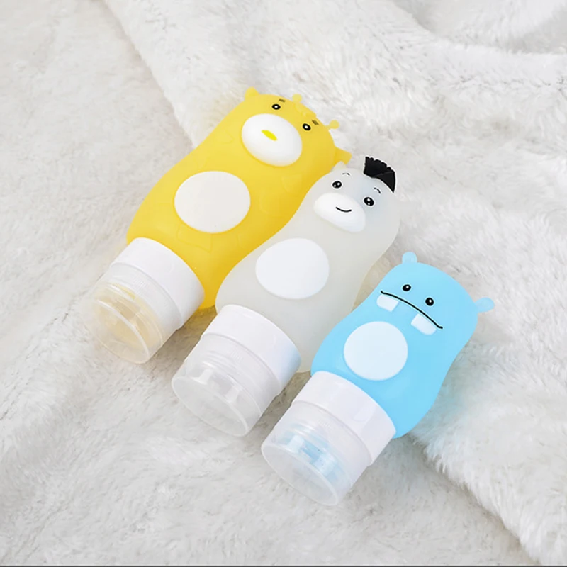 50/70/90 мл портативные милые многоразовые силиконовые пустые бутылки шампунь для