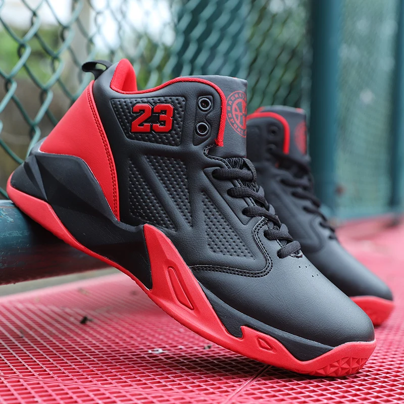 Мужские и женские баскетбольные ботинки красные черные спортивные дизайнерские