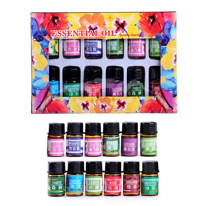 Эфирные массажные ароматические масла TSLM2 12 бутылочек растительное