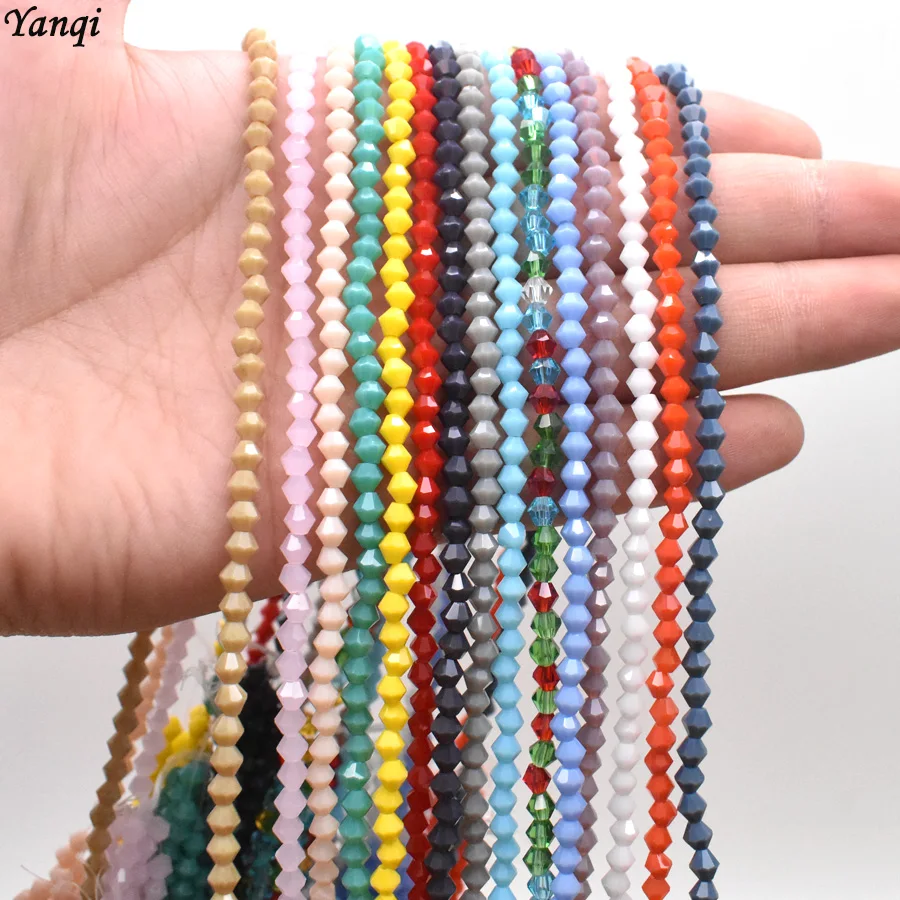 Красные 4 мм бусины из биконуса граненые хрустальные Rondell стеклянные фарфоровые