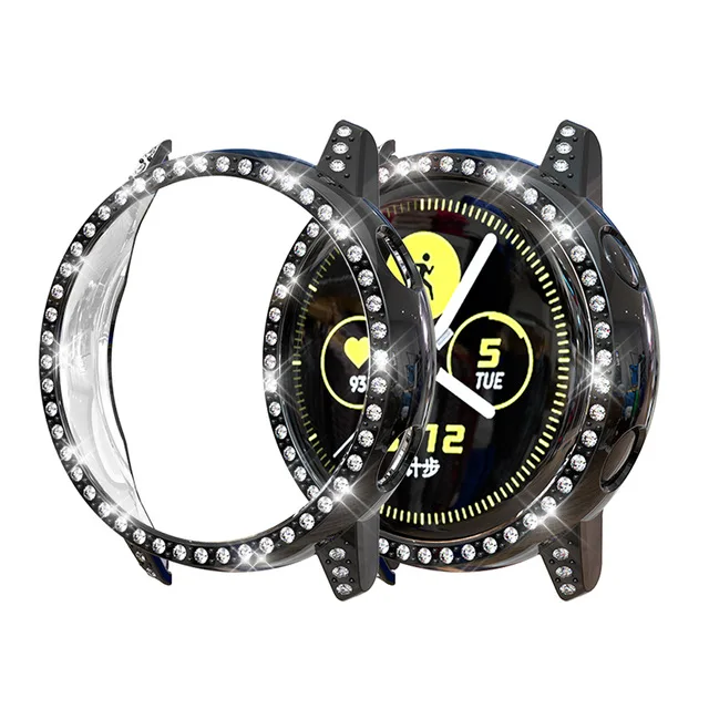 Black-Blingbling Мягкий чехол из ТПУ для samsung Galaxy Watch Active, Защитная пленка для экрана, 8 цветов, защитный чехол для Galaxy Active, 40 мм, SM-R500 - Цвет: Black-Blingbling