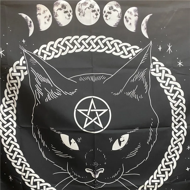 Черная Гобеленовая картина в стиле хиппи с рисунком Ведьмака мандала ручной