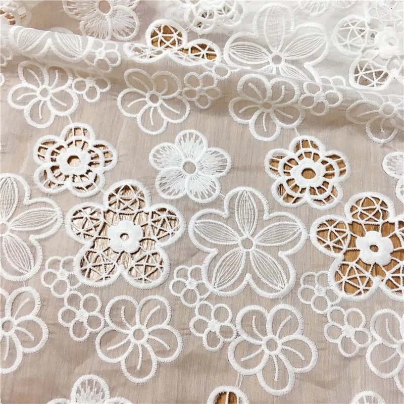 3D выдалбливают шелк шифон кружево вышивка ткань для свадебное платье