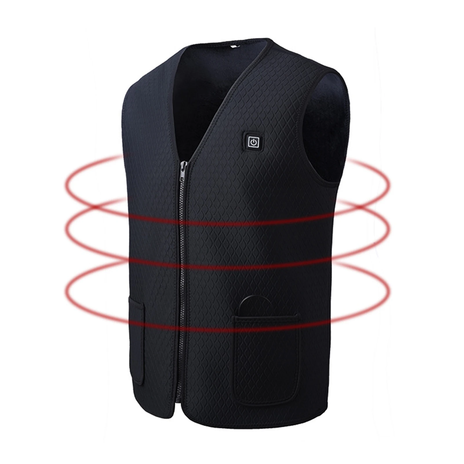 Men Women Winter Electric Heating Vest USB Infrared Jacket Thermal Waistcoat Self-Heating Cloth Elderly Fishing Outdoor Clothes