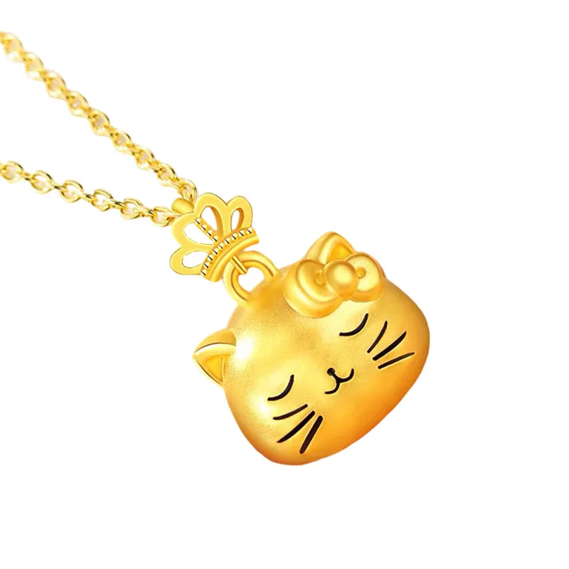 

Kawaii Sanriod аниме мультфильм серия Мода популярность простота Золотая Корона Китти ключица ожерелье ювелирные изделия девушки праздник подар...