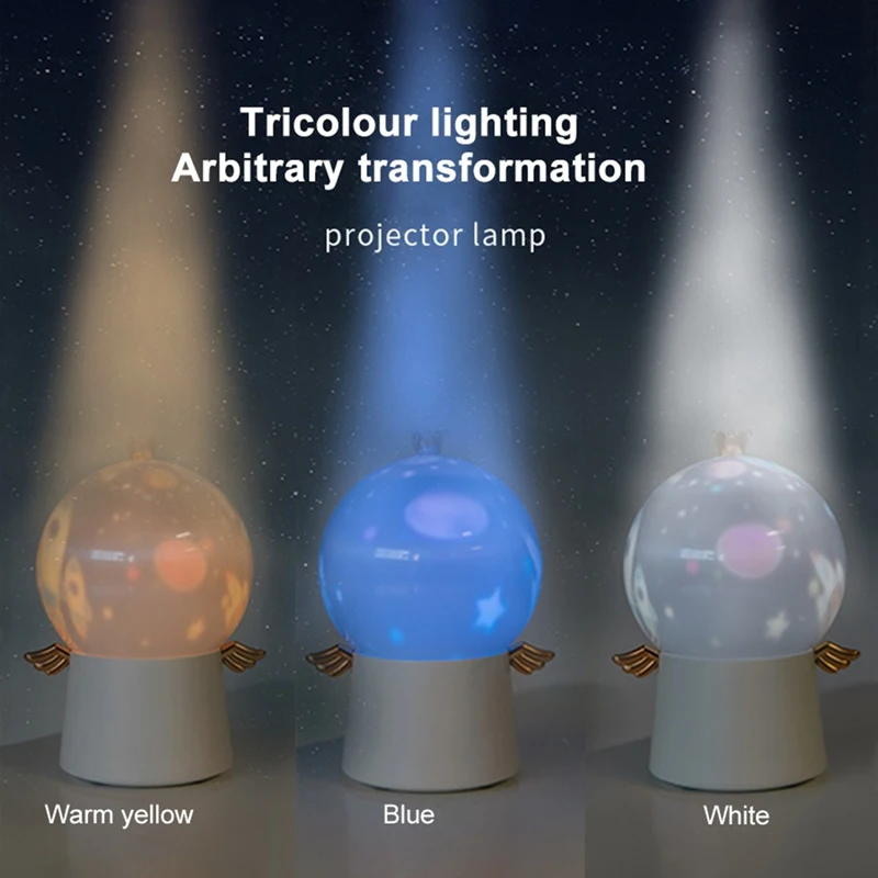 

Guardian Angel Rotating LED Projector Lamp Night Light Music Box Projection Light Starry Sky Night Light for Kids Gift
