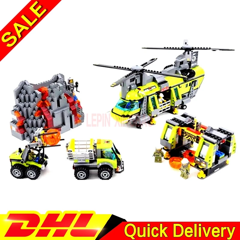 LP 02087 вулкан тяжелый Лифт вертолет набор 1430 шт. Серия города 60125 DIY - Цена: 