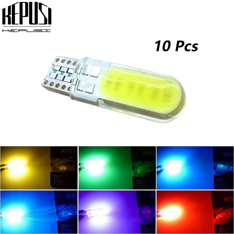 10x T10 5W5 W5W LED COB для освещения салона автомобиля 12 в сигнал поворота Wedeg лампы
