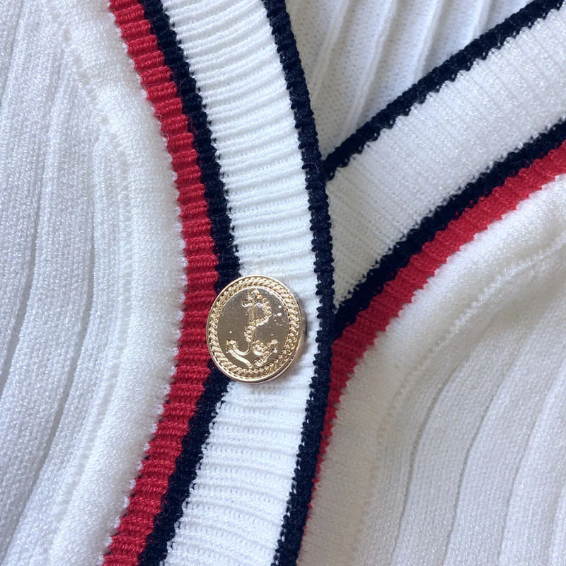 

Vintage V-neck Knitted Cardigan Women Spring Elegant Long Sleeve Single Breasted Sweater Jacket Fashion Casual Knit Tops Outwear