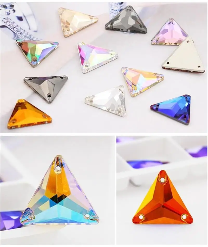 

Triangle 28/18/12Pcs 12/16/22MM Sewing Rhinestone Bulk Flat Back Buttons Dress Crystal Stickers Decorative Button for Dress