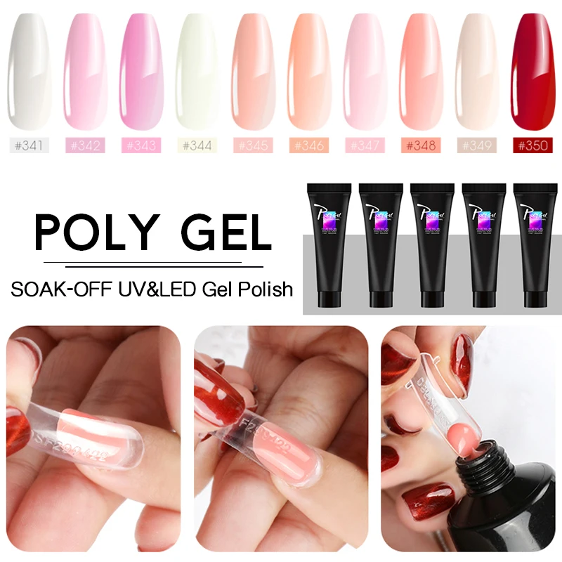Быстрый Polygel с белым светом для гелевых розовый наращивания прозрачный акриловый