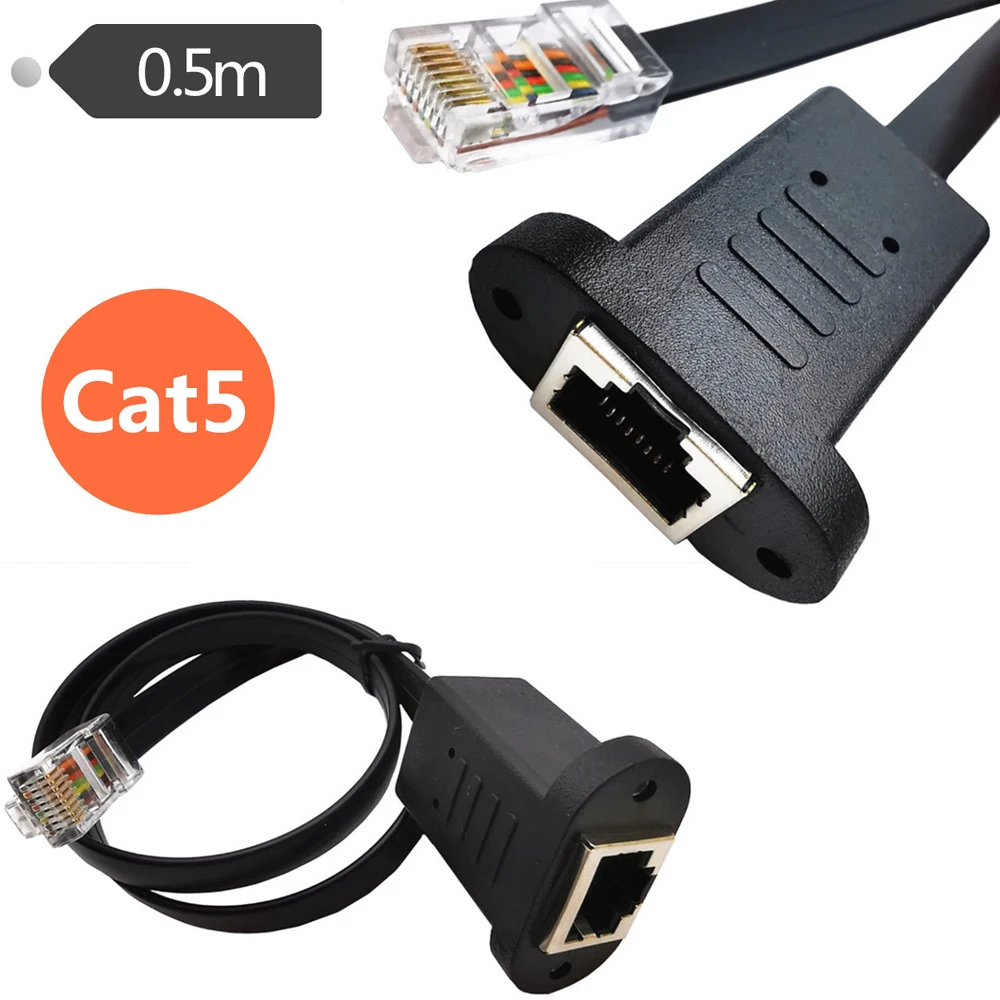 

0,5 м RJ45 мужского и женского пола винт Панель крепление Сетевой удлинитель адаптер