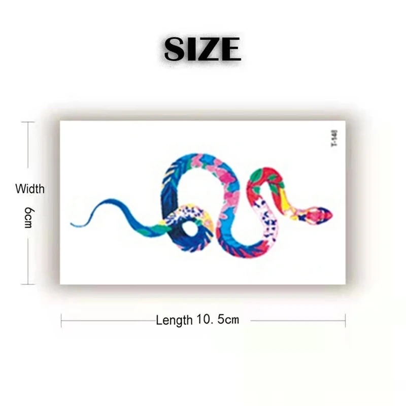 Snake Sticker Blue Red Temporary Waterproof Tiger Fake Tattoo Women's Small Size Man Body Girl Arm Waist Sexy Snake Tattoo