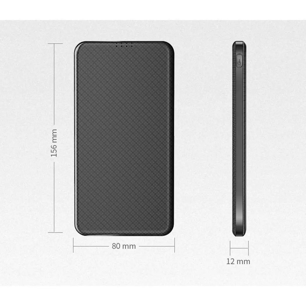 Быстрая зарядка 10000 мАч Внешний аккумулятор ультра тонкий портативный внешний