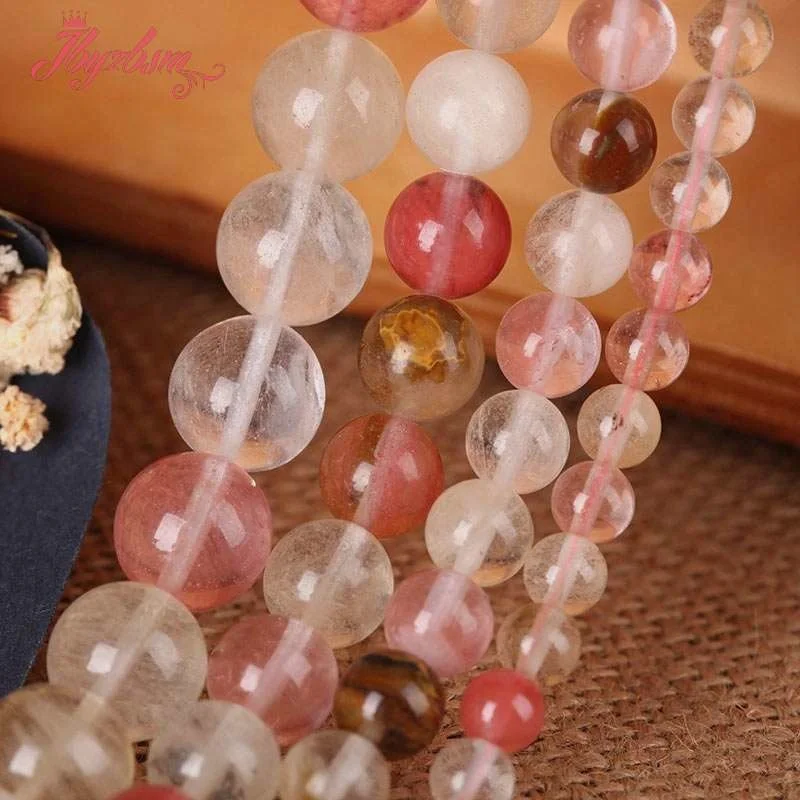 Круглый арбузный стеклянный разноцветный драгоценный камень 4 6 8 10 12 мм для