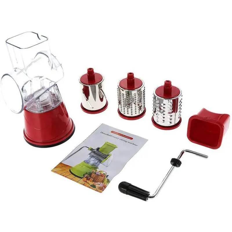 

Vegetable Cutter Rotary Cheese Grater Manual Cheese Grater With 3 Detachable Drum Blades Vegetable Grater Quick Different Cut